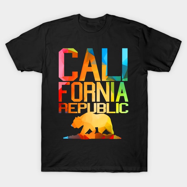 Vivid Colors - California Republic Bear T-Shirt by robotface